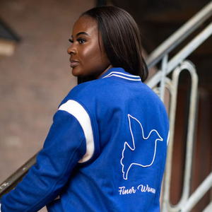 Veste pour homme, veste pour hommes, broderie à rayures blanches, style sororité, écologique, doublure en polaire imperméable, vêtements d'extérieur d'hiver - Product Image 3