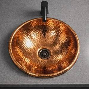 Hermoso Lavabo de Cobre Premium para Encimera, Fregadero Decorativo Hecho a Mano, Accesorio de Baño Artístico, Realce Metálico Artístico - Product Image 6