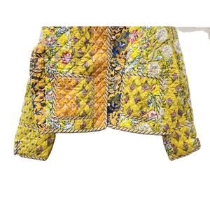 Veste indienne en coton matelassé fait à la main en gros veste de bohème tissée tissée réversible Kantha réversible à bords bruts - Product Image 5