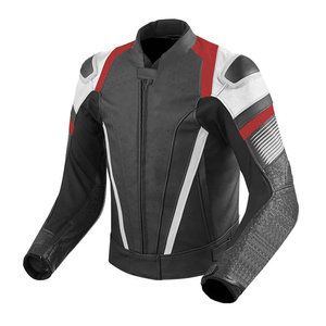 Chaqueta de Motocicleta de Cuero PU para Hombre SASPORTS LEAGUE, Cuello Alto, Cierre de Cremallera, Diseño Transpirable con Bloques de Color, para Invierno - Product Image 1