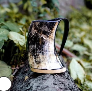 แก้วน้ำแกะสลักลายสัตว์สไตล์ไวกิ้ง งานฝีมือธีมทะเล แก้วทรงแตร - Product Image 2