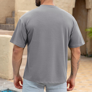 T-shirt surdimensionné personnalisé, coupe ample, mélange de coton, décontracté, streetwear d'été, épaules tombantes, manches courtes, t-shirts confortables - Product Image 2