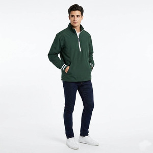 Chaqueta Cortavientos Verde para Hombre con Cierre de Cremallera, Color Sólido, Poliéster, Manga Larga con Bolsillos, para Otoño - Product Image 3