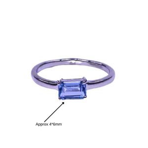 Anillo Clásico de Plata de Ley 925 Chapado en Oro con Topacio Azul para Mujer, Joyería para Bodas - Product Image 6