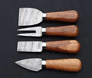 Ensembles de couteaux à fromage en acier inoxydable, outils de service, collection de cuisine, ensembles de couteaux à fromage haut de gamme avec manche en bois, boîte cadeau - Product Image 3