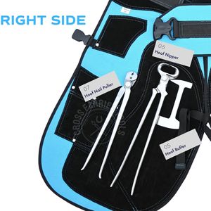 Kit de Herramientas Duradero para Herrar Caballos: Delantal de Seguridad, Herramienta para Remover Clavos, Alicates, Extractor, Pulidor y 4 Cuchillas para Pezuñas con Mango de Madera y Extremo de Latón - Product Image 5