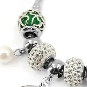   Bracelet porte-bonheur pour femmes, fabriqué en 1989, élégant, couleur vert argent, pendentif, bijoux de poignet, accessoire de mode élégant, anniversaire - Product Image 5