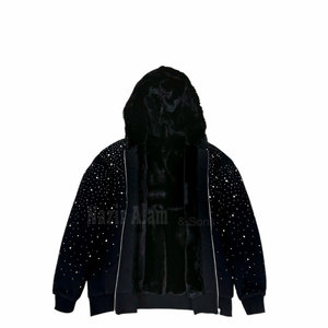 Sweat-shirt à capuche pour homme avec strass, tendance, scintillant, décontracté, pour les soirées, respirant, léger, confortable, streetwear quotidien - Product Image 2