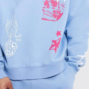 Ensemble de survêtement décontracté écologique en gros, personnalisable avec impression, style streetwear, comprenant un sweat à capuche et un pantalon de jogging assorti, tenue sportive - Product Image 6