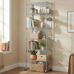 Étagère de cuisine de luxe en acier inoxydable argenté à 6 niveaux, organisateur de rangement multi-couches pour assiettes, bols, bouteilles, ustensiles à prix avantageux - Product Image 3
