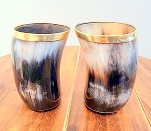 REALITY HANDMADE ENTERPRISES Juego de 4 Vasos para Bebidas Hechos a Mano con Forma de Cuerno, Impermeables, Naturales, Modernos, Ecológicos, con Diseño Animal - Product Image 6