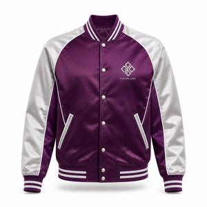 Chaqueta de Satén Bordada Personalizada al por Mayor, Chaqueta Bomber Unisex, Ropa Urbana, Fabricante OEM, Marca Privada, Proveedores de Ropa al por Mayor - Product Image 1