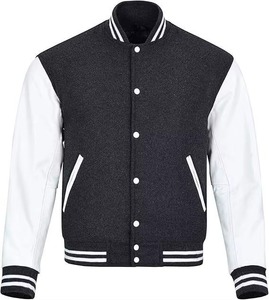 Veste universitaire en polaire pour homme, modèle bomber de baseball avec manches en cuir, personnalisable, vente chaude, fabricant OEM en gros - Product Image 5