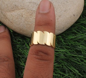 Adjustable 925 Sterling Silver Gemstone <b>Ring</b> Minimalist <b>Open</b> Band Gold Plated Resizable Women's Jewelry for Party Occasions - Product Image 1