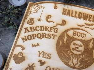 Planche Ouija avec planchette en bois avec <span class=keywords><strong>citrouille</strong></span> chat et esprit jeu parlant les âmes gothique sorcière décor Halloween cadeau - Product Image 3