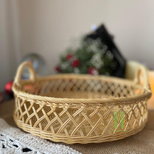 Elegant Beige Rattan <b>Storage</b> Trays for <b>Table</b> Decoration Bohemian Style Flexible Design 2026 Collection OEM HNH <b>Craft</b> Factory - Product Image 5
