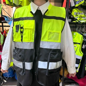 Gilet réfléchissant en tissu maillé haute visibilité pour la sécurité au travail en hiver, blanc - Product Image 3