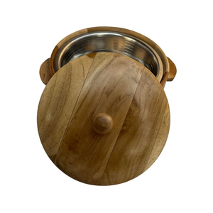 Pot en bois de qualité supérieure avec couvercle naturel Logo personnalisé à prix économique pour plat de service Conception durable Fournisseur direct à bas quantité minimale de commande - Product Image 6