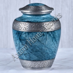 Urna de cremación de aluminio artesanal con hermoso acabado Un recuerdo conmemorativo moderno de Axiom Home Accents - Product Image 2