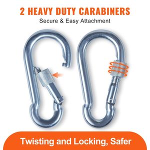 Corda Statica per Arrampicata su Roccia da Esterno 29,3M (96ft) 10,5mm 25KN Tensione di Rottura, Corda in Fibra con Moschettone in Acciaio, Accessori per Attrezzatura da Arrampicata - Product Image 5