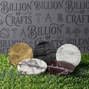 Posavasos Redondos de Mármol Natural Clásico Telazuo, Hechos a Mano, Duraderos, para Decoración del Hogar, Cocina y Bar - Product Image 5