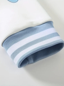 Custom <b>Men's</b> Varsity <b>Jacket</b> Light Blue Letter Embroidery Casual Autumn Coat with <b>White</b> Sleeves and LA Design <b>Men's</b> <b>Jackets</b> - Product Image 6