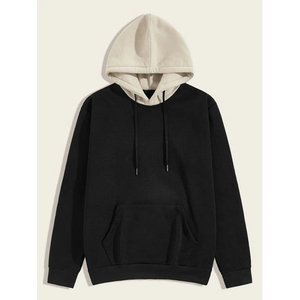 Sudadera con Capucha Negra para Hombre, de Forro Polar, Manga Larga, Corte Regular, Informal, para Invierno, Color Sólido, con Bolsillos, Impermeable - Product Image 6