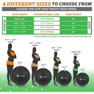 Petit ballon d'exercice pour Pilates, Yoga, Barre, entraînement souple, thérapie physique - Améliore la stabilité et l'équilibre à domicile - Pompe incluse - Product Image 4