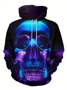 Men's Hooded Sweatshirt Psychedelic Print Long Sleeve Casual Autumn Wear Sublimation Printed Regular Fit - Product Image 3