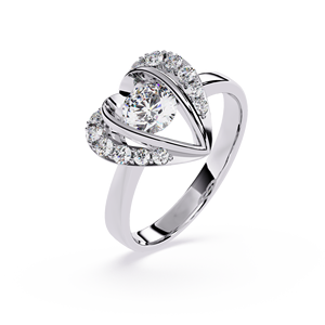 Bague de fiançailles et de mariage personnalisée en or rose 18 carats avec diamant de laboratoire VVS1D, bijoux en diamant cultivé en laboratoire - Product Image 2