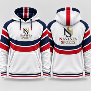 Navista Men's Hooded Sweatshirt <b>Red</b> Black Color Blocking Sublimation Print Sporty <b>Hoodie</b> Autumn Wear - Product Image 3