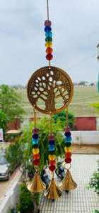 Campana de Viento Decorativa con Pentagrama y Triqueta del Árbol de la Vida, Hecha a Mano, para Jardín, por Proveedores Indios - Product Image 3