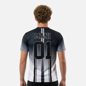 Maillot de handball unisexe personnalisé en polyester respirant à séchage rapide, col rond, manches courtes, pour entraînement d'équipe, vente en gros - Product Image 2