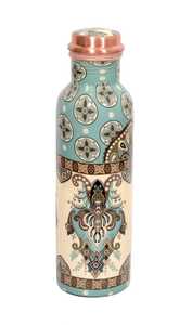 Pure Copper Water <b>Bottle</b> with Hand-painted Folk Art & Peacock Design | Leakproof Ayurvedic <b>Flask</b> for Yoga, Gym, Office & Unique - Product Image 5
