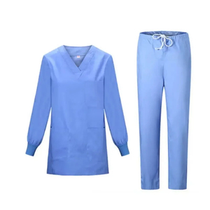 Women's <b>Purple</b> Scrub Set V-Neck Top With Pockets And Drawstring Pants Hospital Uniforms For Nurses And Doctors - Product Image 3