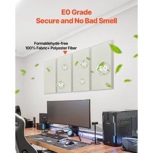 4 Pannelli Acustici Autoadesivi da 2 Pollici di Spessore, 23,6 X 11,8 Pollici, Pannelli Fonoassorbenti in Fibra di Vetro per Pareti - Product Image 4