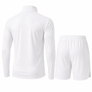Fasmic International Men's Quarter-Zip Pullover Shorts <b>Set</b> Spandex Sweat-Wicking <b>Knitted</b> Solid Digital Printed Casual Spring - Product Image 2