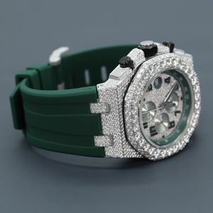 Montre Sportive Hip Hop Carrée Antique à Quartz Moissanite avec Cadran Sertie de Pierres, Bracelet en Acier Inoxydable, Étanche, Vente en Gros 2026 - Product Image 1