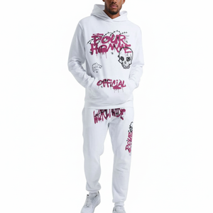 Chándal de invierno unisex personalizable de forro polar, con sudadera con capucha y cremallera, diseño estampado, 100% algodón, con estampado de animal en la parte delantera. - Product Image 6