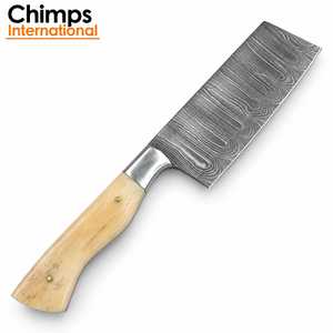 Couteau à découper en acier Damas Chimps International avec manche en os de chameau, style japonais, couteau de boucher pour la cuisine - Product Image 4