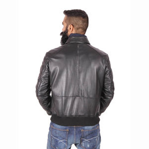 Chaqueta Bomber de Cuero Genuino para Hombre, de Alta Calidad, Impermeable, Transpirable, con Cuello Mao, Modelo 2026, Proveedor de Invierno Personalizado - Product Image 4