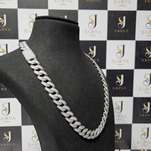925 Sterling Silver VVS Moissanite <b>Iced</b> <b>Out</b> Cuban Link <b>Chain</b> Necklace Rhodium Plated Hip Hop Luxury Jewelry for Men & Women - Product Image 2