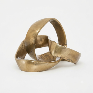 Handcrafted Metal Interlocked <b>Ring</b> Sculpture Decorative Tabletop Knot Modern Abstract Art Piece Luxury Home Hotel Centerpiece - Product Image 1