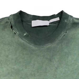 Camiseta Ringer para Hombre con Efecto Desgastado y Lavado Ácido, 100% Algodón, Tejido de Punto, Impresión Serigráfica, Logotipo Personalizado, Corte Regular, Venta al por Mayor - Product Image 3