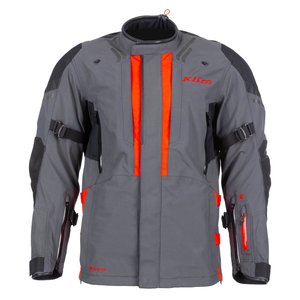 Veste de moto pour homme Klim Latitude, manches longues, gris et rouge, blocs de couleur, respirante, toutes saisons, équipement pour adultes - Product Image 1