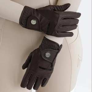 Gants de cyclisme professionnels en cuir pour l'hiver, ultra respirants, pour l'équitation, avec logo personnalisé, adhérence durable, fermeture à cordon, motif géométrique - Product Image 1
