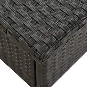 Tavolo da esterno resistente in rattan PE nero, dimensioni 19,7x19,7x18,5 pollici - Product Image 4