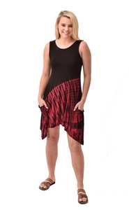 Vestido de verano de rayón con estampado tie-dye estilo bohemio, con bolsillos y dobladillo de hada - Product Image 3