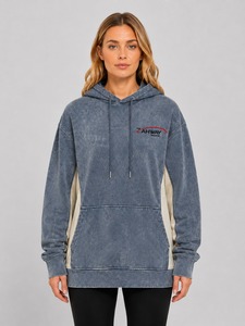 Sweat à capuche tendance pour femme, effet délavé vintage, tissu doux, coupe confortable et poche kangourou pour un style décontracté - Product Image 1