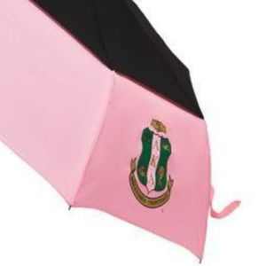 AKA 28 Inch Automatic Up Down Air Vent Collapsible <b>Umbrella</b> <b>Windproof</b> Rain <b>Umbrella</b> Pink Black Green Embroidered Crest - Product Image 4